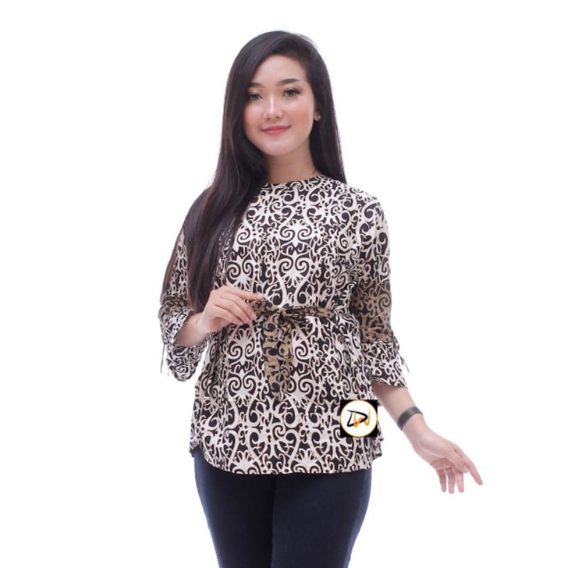 baju batik blouse cewek/wanita motif terbaru.baju atasan kerja-H