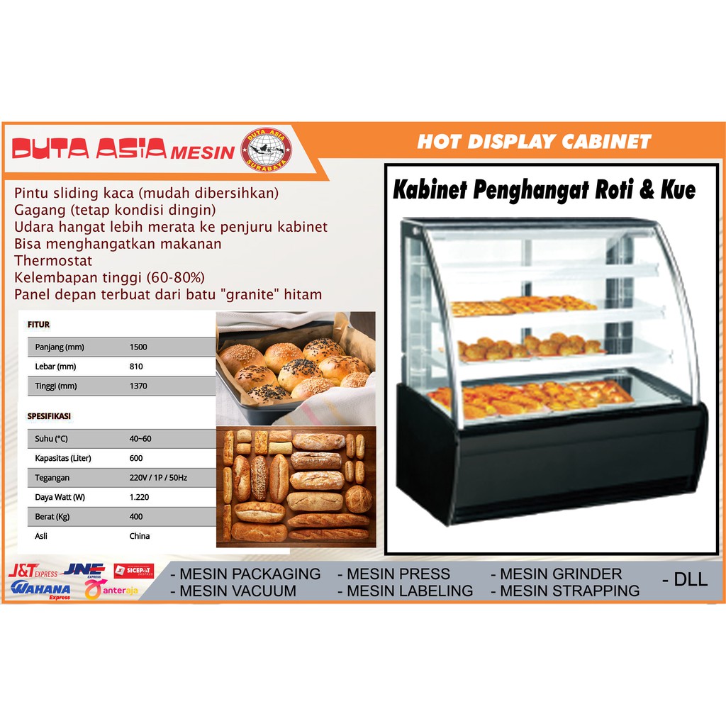 PASTRY FOOD WARMER. MESIN ETALASE PENGHANGAT ROTI DAN KUE VOLUME 600L
