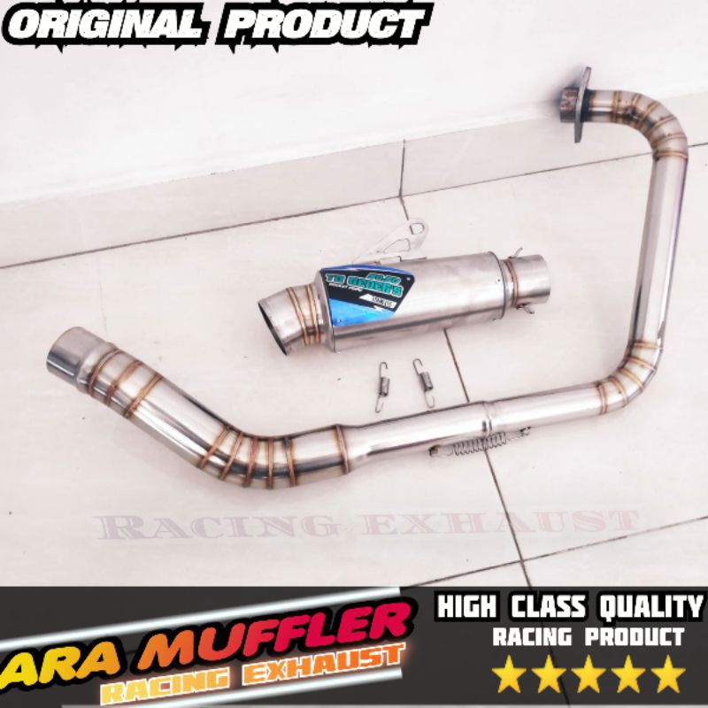 Knalpot racing Klx150 kolong fullset Original Togedegs stainless stell