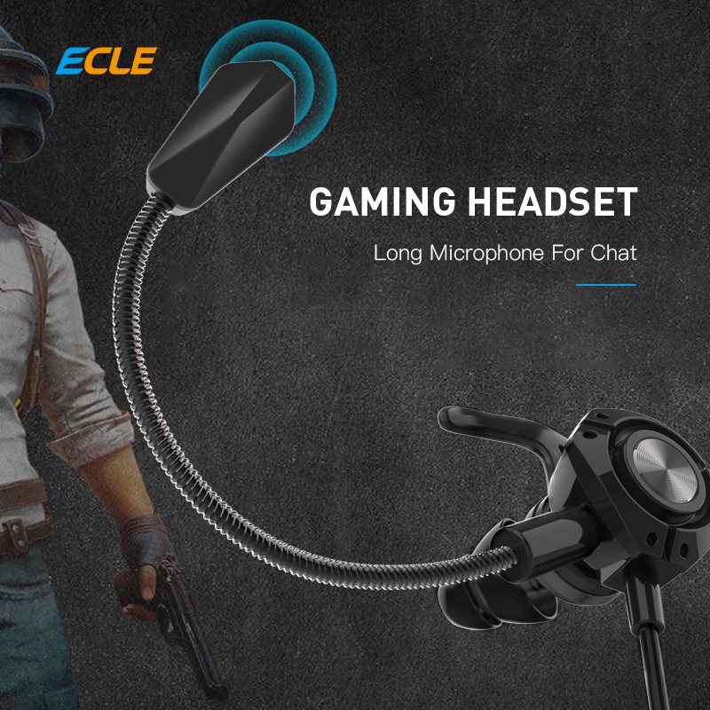 （HOT) ECLE Gaming Earphone PUBG Wired Headset In Ear Noice Reduction Double Microphone 6D Hi-Fi Sound Deep Bass-5