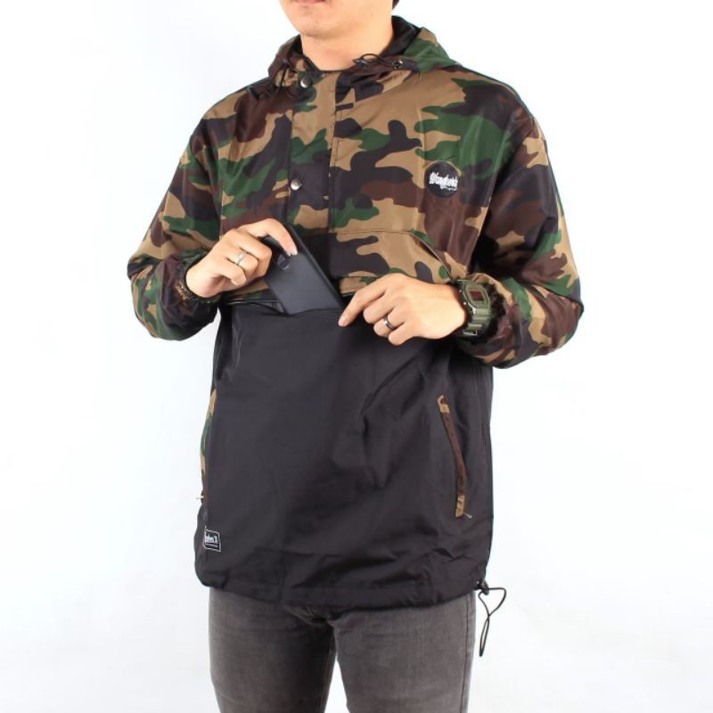 Jaket Cagoule Army Loreng Original Wangkers