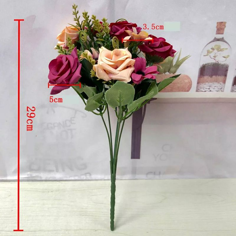 Bunga Mawar Aster K10 Artificial Bunga palsu hias plastik dekorasi rumah pesta babysbreath-3