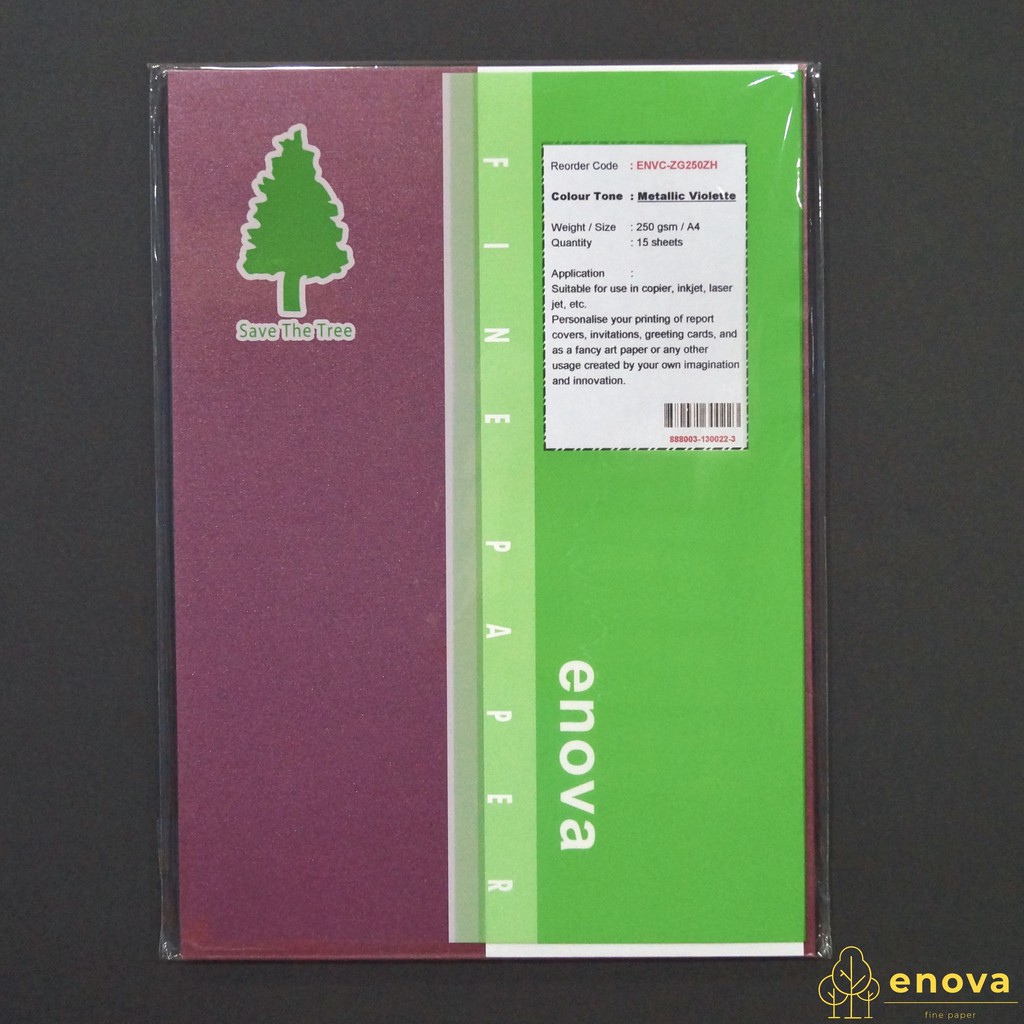 

Fancy Art Paper ENOVA | Metallic Violette | A4 250GSM (Metalik)