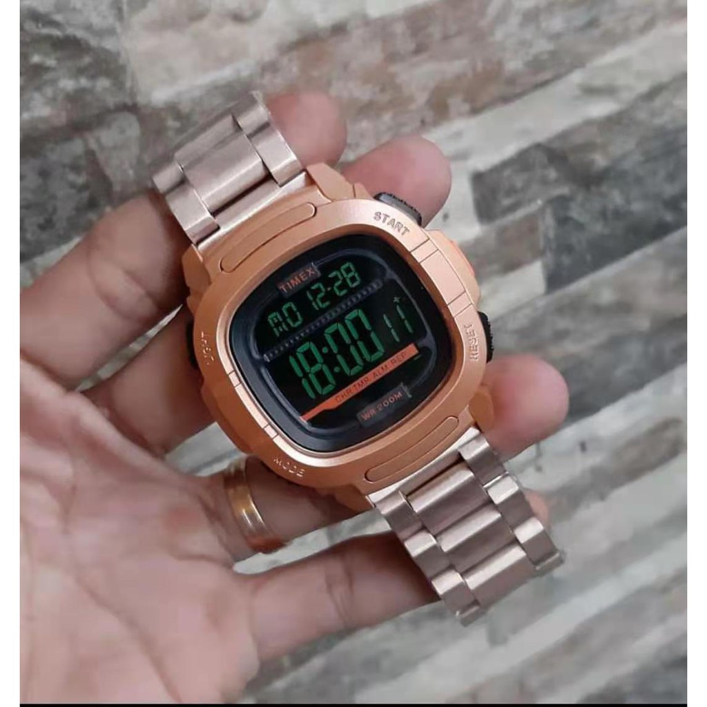 TERLARIS !!! Jam Tangan Pria Timex 91654EV Digital Tali RANTAI Free Baterai (COD)