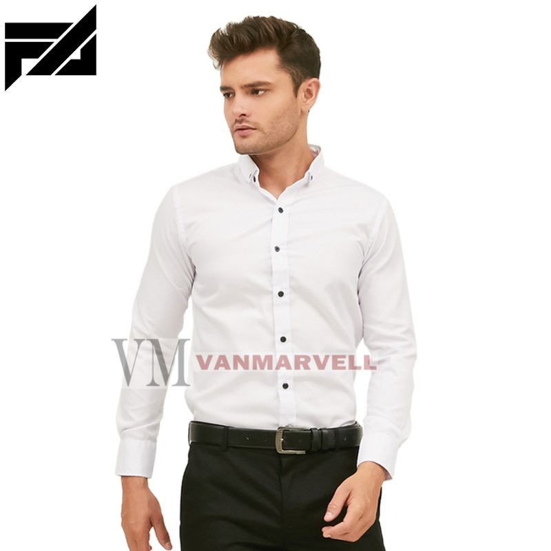 TERBARU VM Kemeja Putih Polos Panjang Slimfit Kemeja Panjang Slimfit - M