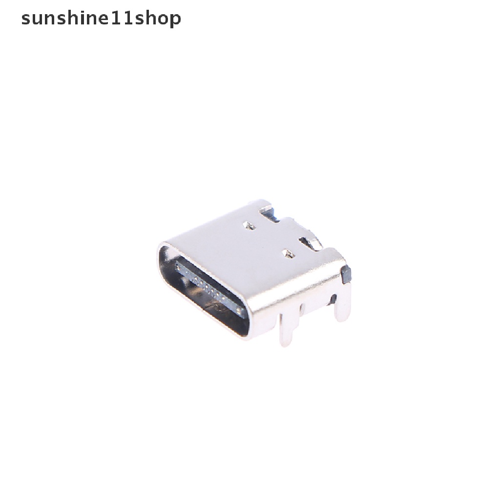 (SHO) 10pcs Konektor Soket USB 3.1 Tipe C Female 16 Pin Untuk Charging Port Handphone