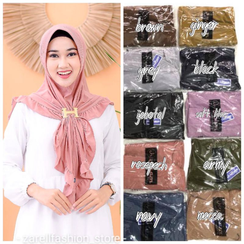 ZARELLFASHION - BERGO PED REMPEL JERSEY + GESPER / JILBAB INSTAN REMPEL JERSEY