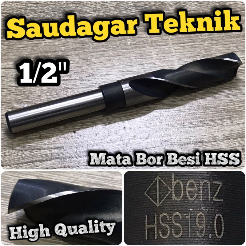 Mata Bor Besi 19mm Untuk Mesin Bor Tangan Reduced Shank 1/2&quot; 19 mm