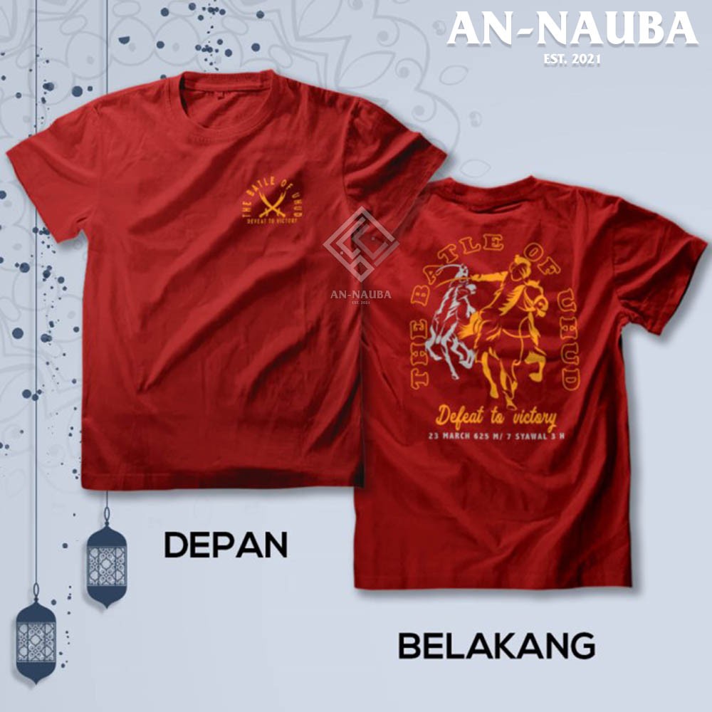 Kaos Dakwah Islami Sahabat Nabi / PERANG UHUD TSHIRT / Baju Distro Santri Muslim Trendy [AN-6340]-4