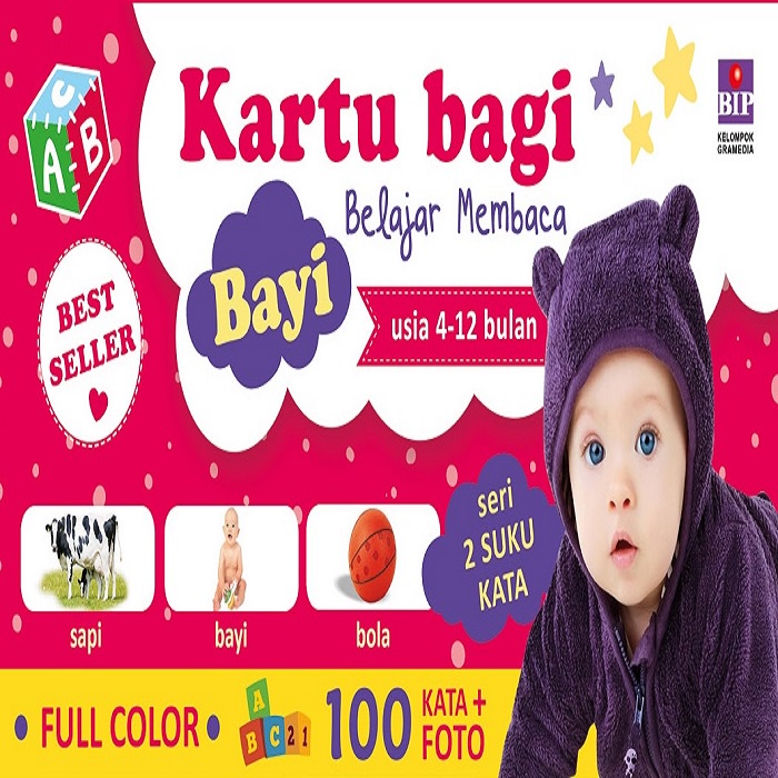 Kartu Bayi Belajar Membaca Usia 4-12 Bulan