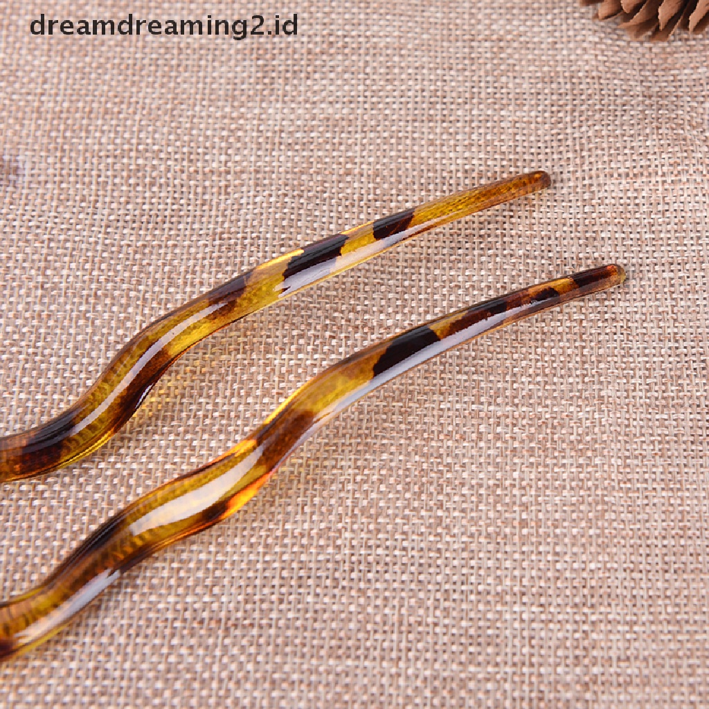 Pin Stick Rambut Tradisional Bentuk U Bahan Resin Gaya Retro Untuk Wanita