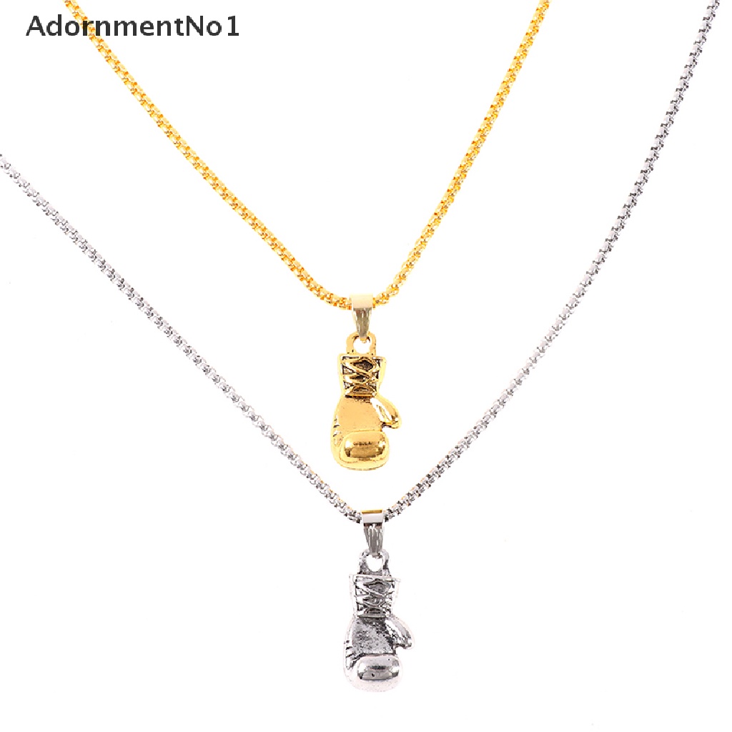 (AdornmentNo1) Kalung Rantai Dengan Liontin Sarung Tangan Tinju Gaya Hip Hop Rock Untuk Pria