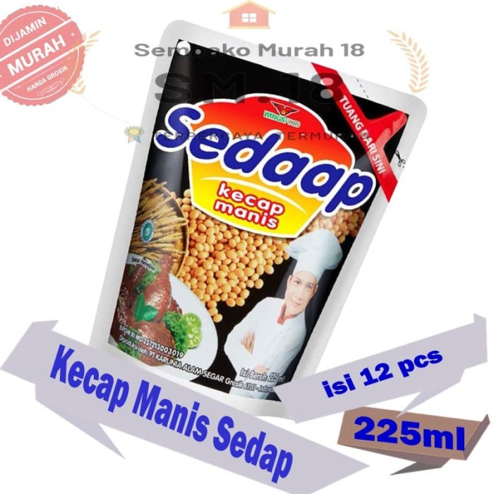 

KECAP SEDAP 225 ML X 12 SACHET - GROSIR PER LUSIN BUMBU DAPUR TERMURAH