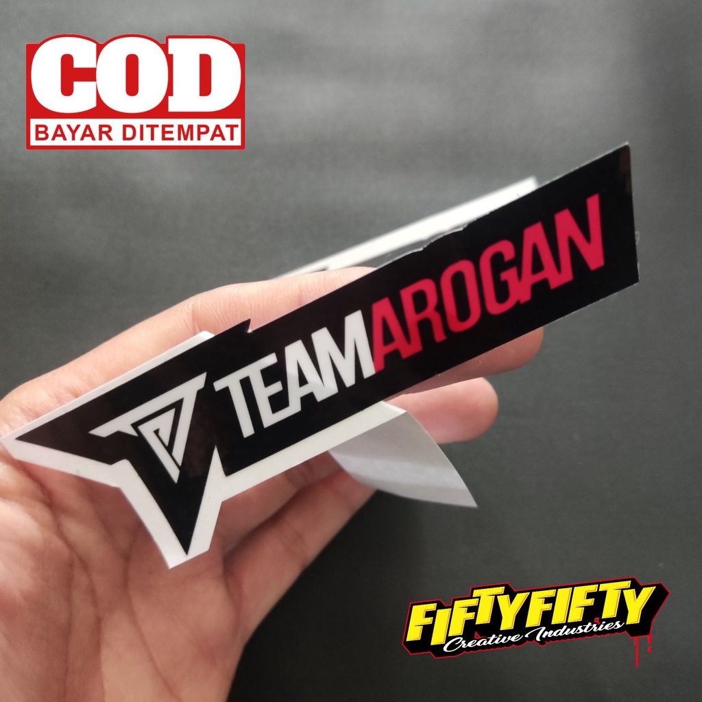 Stiker Print Cut TEAM AROGAN Model 02 Stiker Printing Laminasi Glossy Tahan Air Stiker Motor Mobil Helm Sudah Membentuk Pola Desain