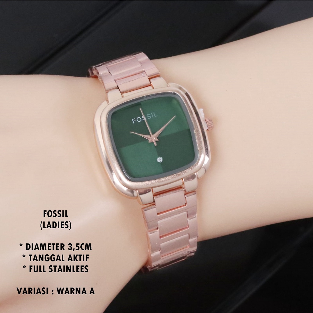 (BISA COD) JAM TANGAN WANITA FASHION RANTAI BODY SEGI TANGGAL AKTIF