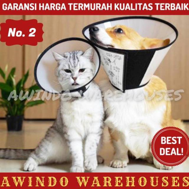 PET COLLAR CONE LINGKARAN PELINDUNG CORONG PENUTUP LEHER KEPALA ANJING KUCING DOG CAT NO 2