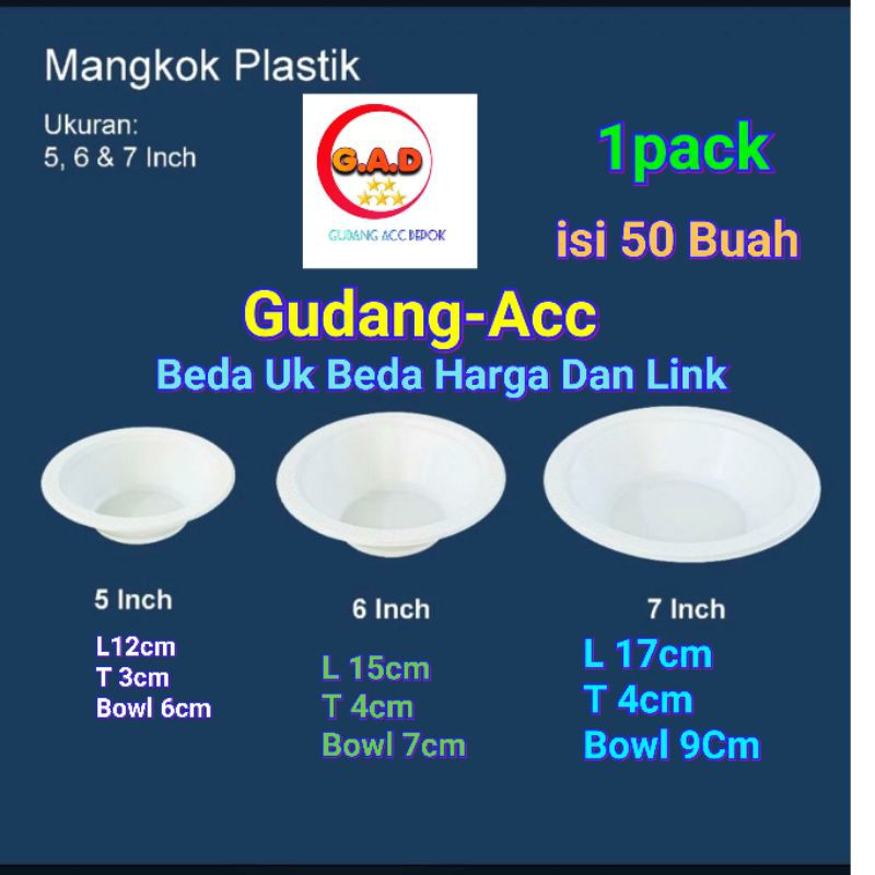 Jual Mangkok Cup Wadah Kuah Plastik Besar Mangkok Bakso Ukuran 7 M7