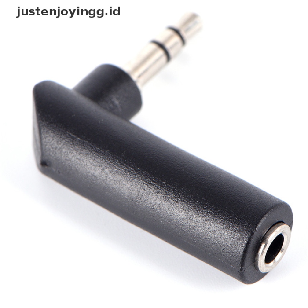 Adapter Extension Audio Stereo Male Ke Female Sudut Kanan 90 Derajat 3 Pole 3.5mm