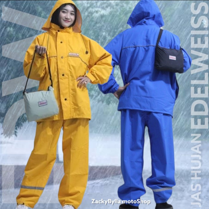 Jas Hujan Edelweiss EDW ORIGINAL Ukuran Lengkap XS, S, M, L, XL, 2Xl, 3XL, 4XL, dan 6XL ( Super Jumbo) Setelan Jaket dan Celana