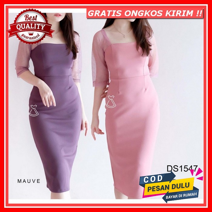 Clowy Dress Midi Polkadot Motif Simple Ori Mpmf Baju Dres Natal Wanita Midi Deres Dress Imlek Dress 