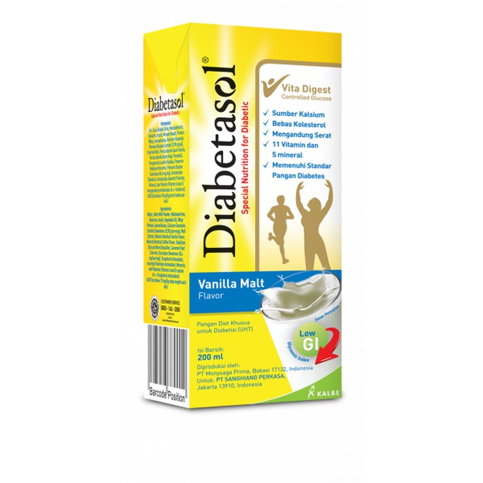 DIABETASOL UHT 200 ML COKLAT / VANILA