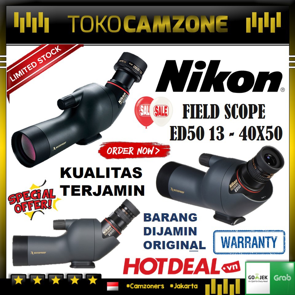 Nikon Fieldscope Ed50 13 40x50mm Charcoal Grey Shopee Indonesia