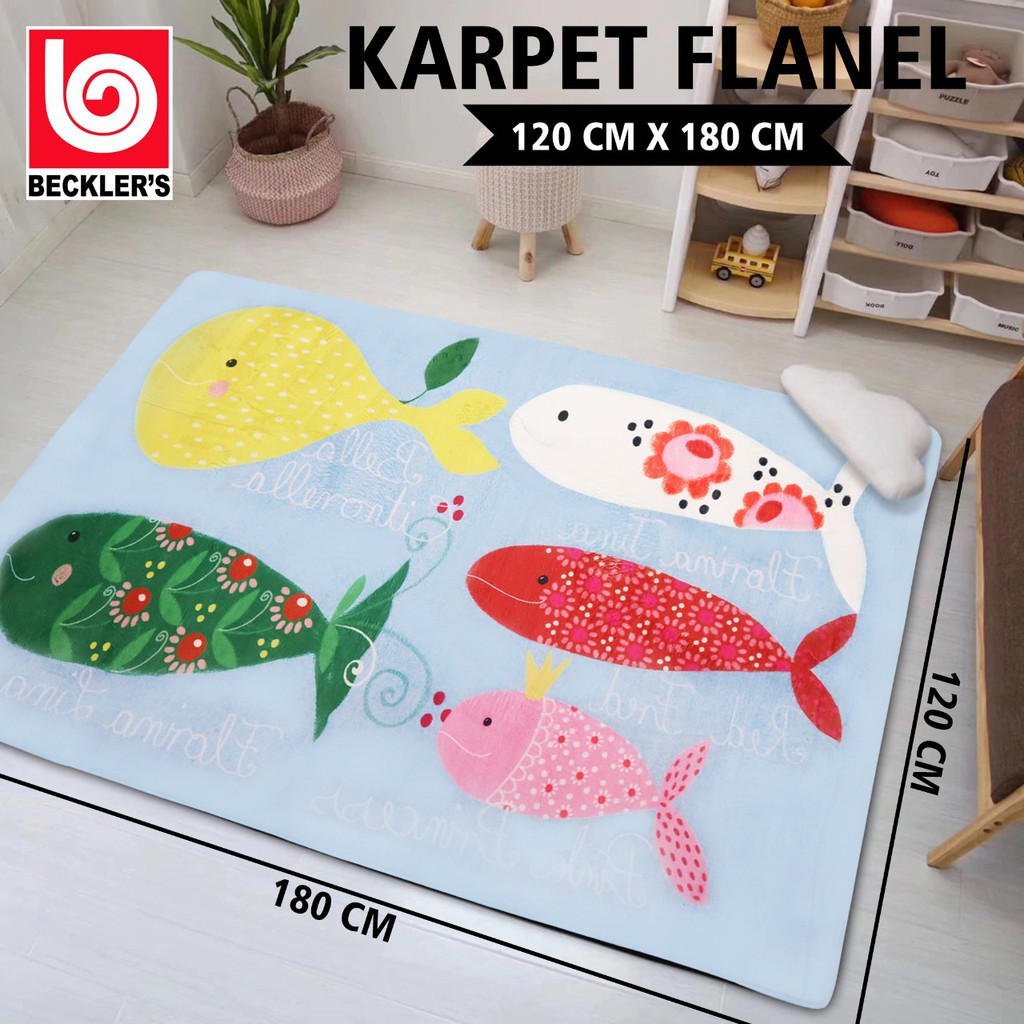 KARPET MODERN LANTAI FLANNEL Uk 180 x 120CM Bulu tebal ANTI SLIP