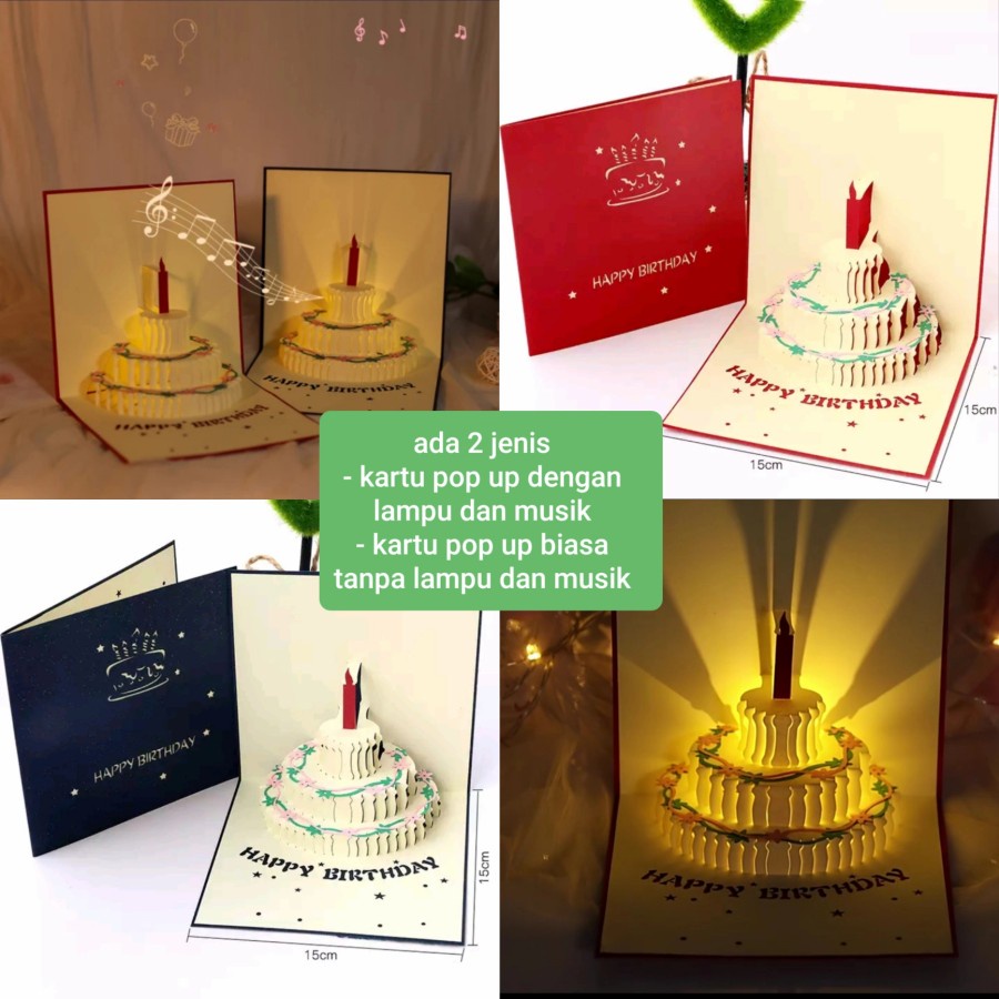 kartu pop up kartu 3d kartu ucapan ulang tahun happy birthday