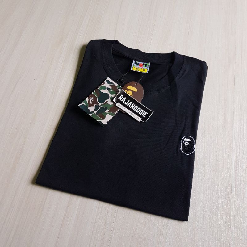 KAOS BAPE BLACK LOGO | BAJU BAPE | T-SHIRT BAPE FULL TAG LABEL MIRROR PREMIUM