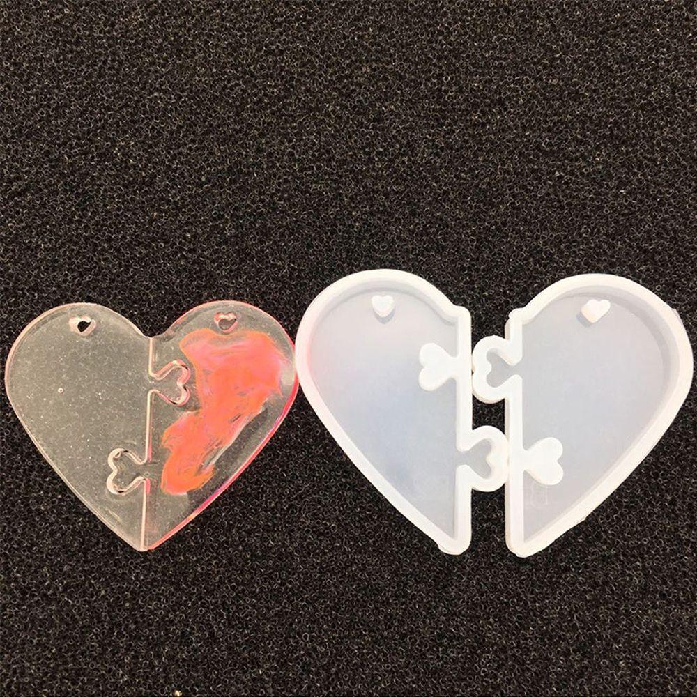 Preva Cetakan Resin Alat Membuat Perhiasan Puzzle Jantung Kristal Gantungan Kunci Mold