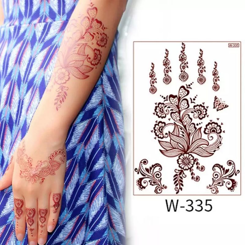 Henna hena Merah Tatto Sementara stiker