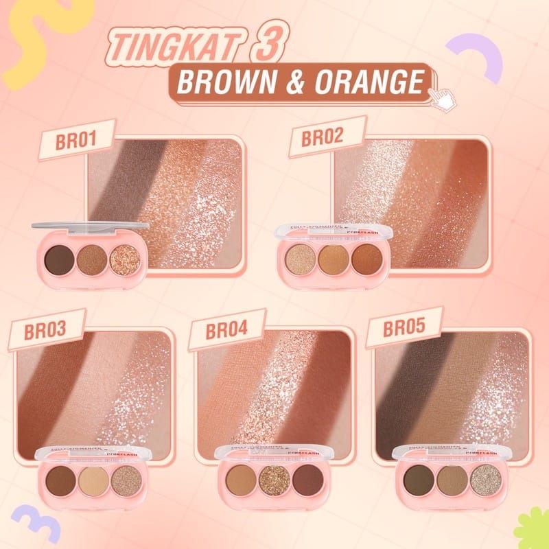 ❤️Miss.Vinka❤️ ORIGINAL 100% PINKFLASH 3 Colors Eyeshadow Palette Giltter High Pigmented