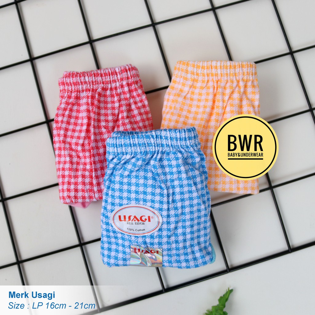 [ 6pc ] Celana POP Usagi KOTAK Kotak | Celana Bayi Newborn Lubang Kaki Bulat - Bwr