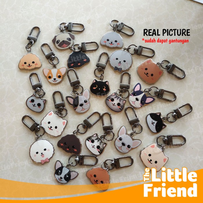 Gantungan Kunci Liontin Kalung Collar Leher Anjing Kucing Doggy's Head