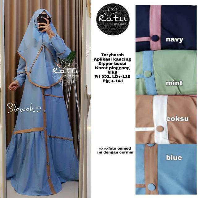 Gamis set hijab salwah 2 syari ori ratu