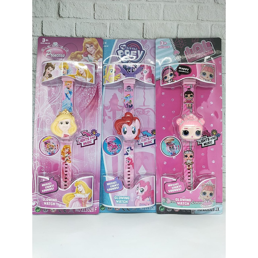 Jam tangan anak  musik bermotif karakter banyak T melodi musik led-6