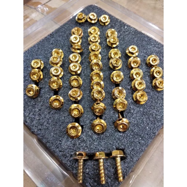 BAUT PROBOLT BODY HENG 2 KUNCI GOLD BLUE CROME TWOTONE HARGA SATUAN (1pcs)