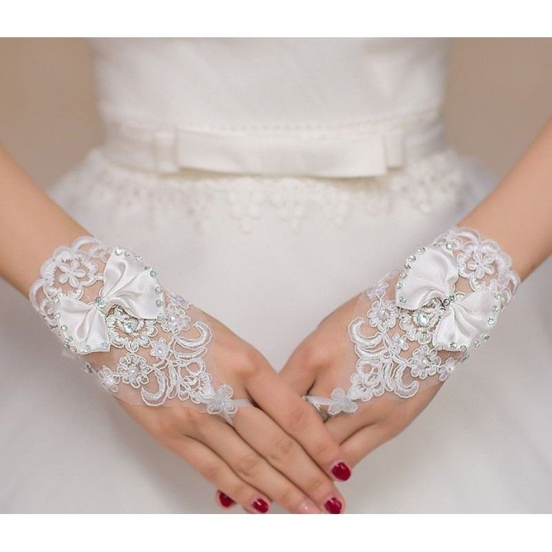 Sarung tangan pengantin fingerless wedding gloves