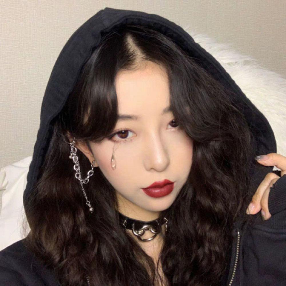 【COD Tangding】1PC Tide Bells Chain Tassel Earring with Earclip Cool Girl Fashion Accessory