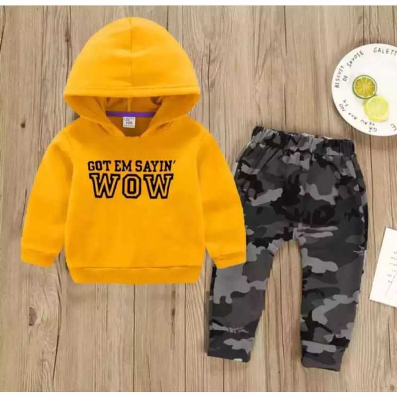 SETELAN HODDIE WOW ANAK LAKI LAKI DAN PEREMPUAN/SET SWEATER ANAK 1-5 THN