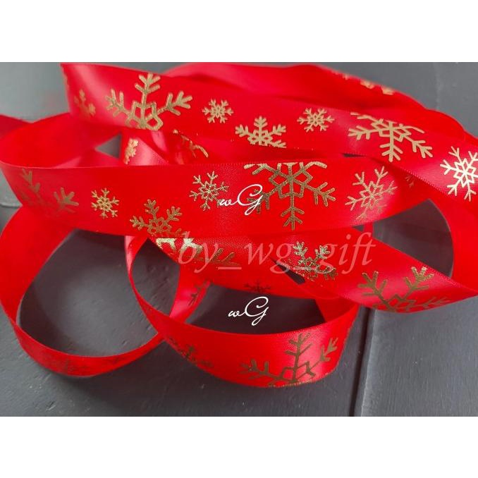 

Premium Product!!! Pita Natal Christmas - Satin - Merah / Hijau - Emboss C; Panjang 25 Yd - Paling Dicari