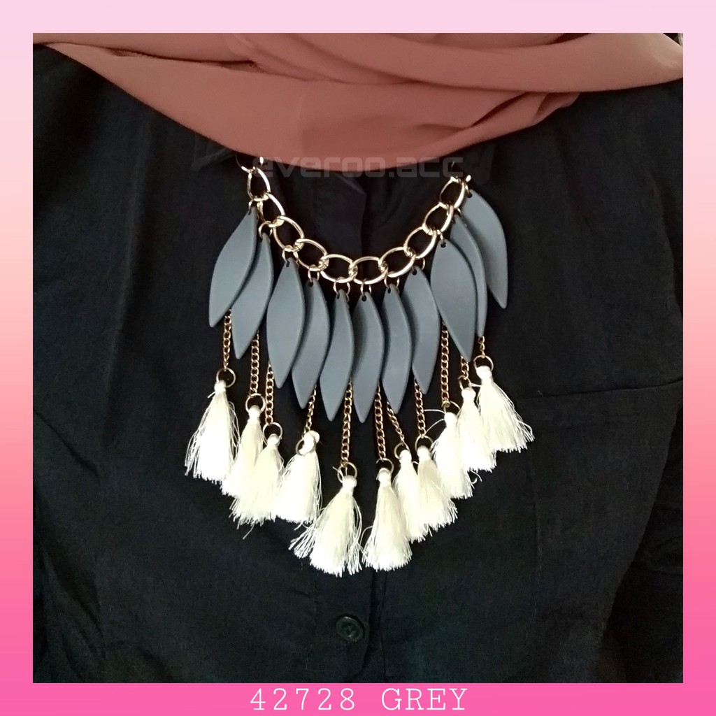 K 42728 Kalung Wanita Aksesoris Rumbai Juntai Colorful Fashion Kebaya