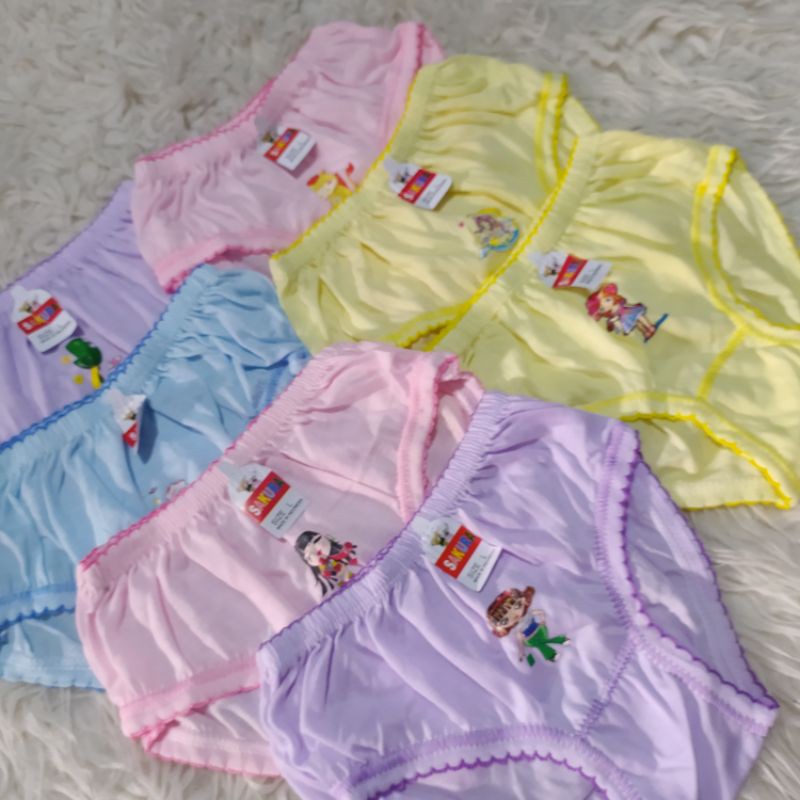 6&amp;12 pcs -celana dalam anak perempuan 3-8 tahun