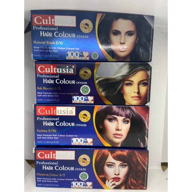 [ kemasan biru / pasta ] lengkap varian // cultusia hair colour // cat rambut cultusia //