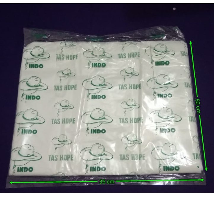 Kantong Plastik Kresek SUPER INDO Ekonomis Putih 35 x 50.