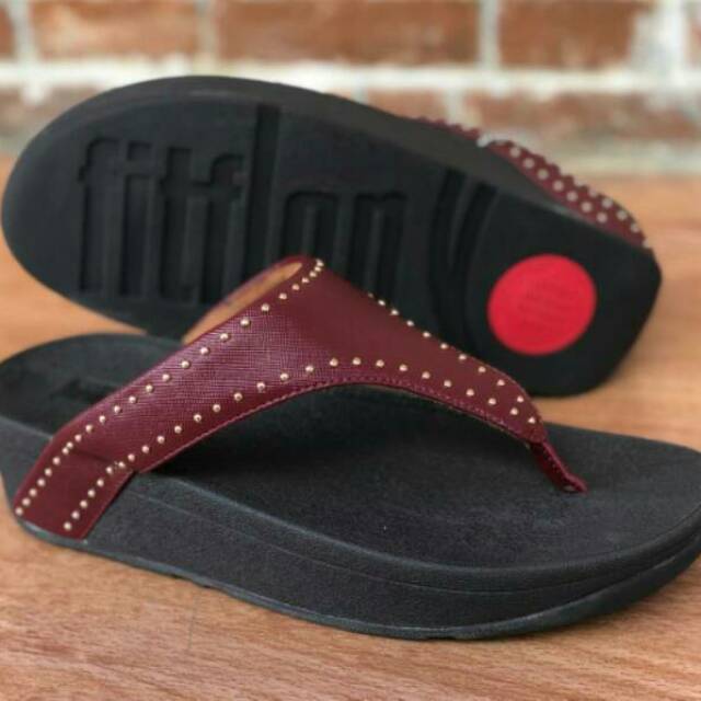 Sandal Jepit Wanita Fitflop Biker Flip / FITFLOP JEPIT KULIT / FITFLOP LEATHER FLIP WOMEN