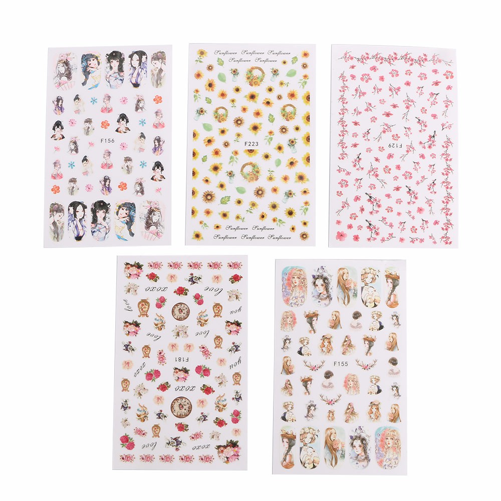 Mxbeauty Stiker Kuku Motif Bunga Daisy 3d Transfer Air Untuk Nail Art / Manicure / Hadiah