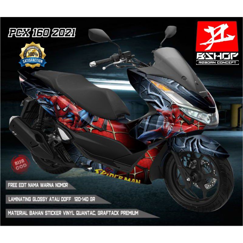 Stiker Decal Full Body Honda PCX 160 Motif Spiderman