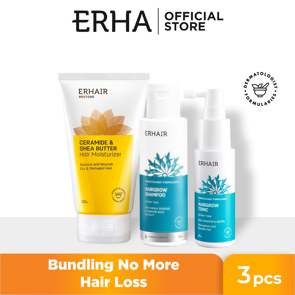 ERHAIR Bundle No More Hair loss - Perawatan Rambut Rontok & Kering
