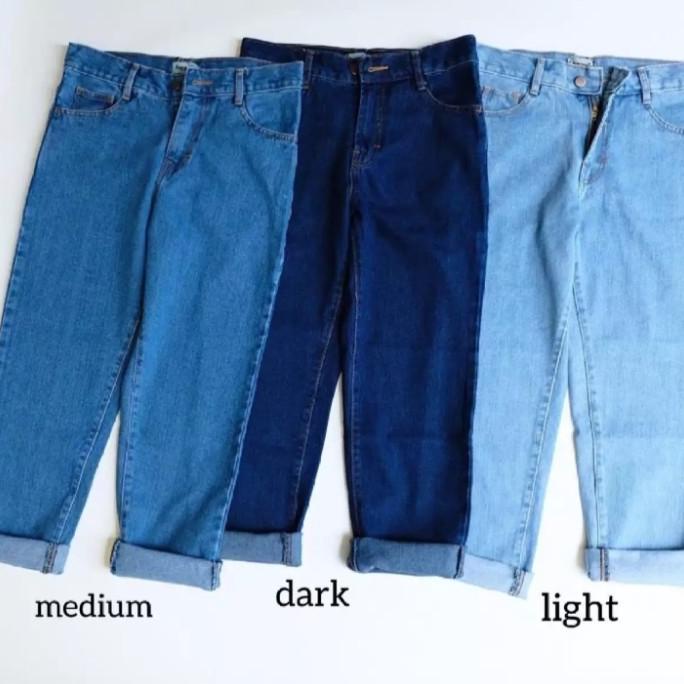 Boyfriend Plain Jeans Wanita | Jeans Wanita Boyfriend